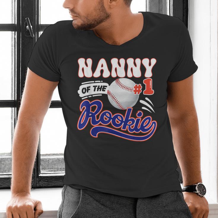Nanny Rookie Of Year 1st Birthday Baseball Theme Matching Men's V-Neck T-Shirt