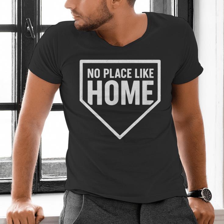 No Place Like Home Baseball Home Plate Men's V-Neck T-Shirt No Place Like Home Baseball Home Plate Men's V-Neck T-Shirt