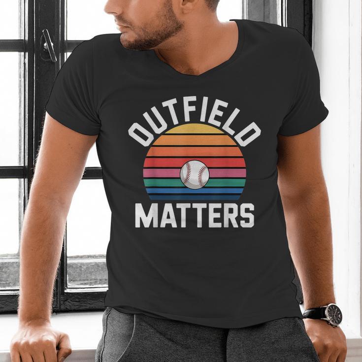 Outfield Matters Baseball Outfielder Athlete Sports Men's V-Neck T-Shirt Outfield Matters Baseball Outfielder Athlete Sports Men's V-Neck T-Shirt