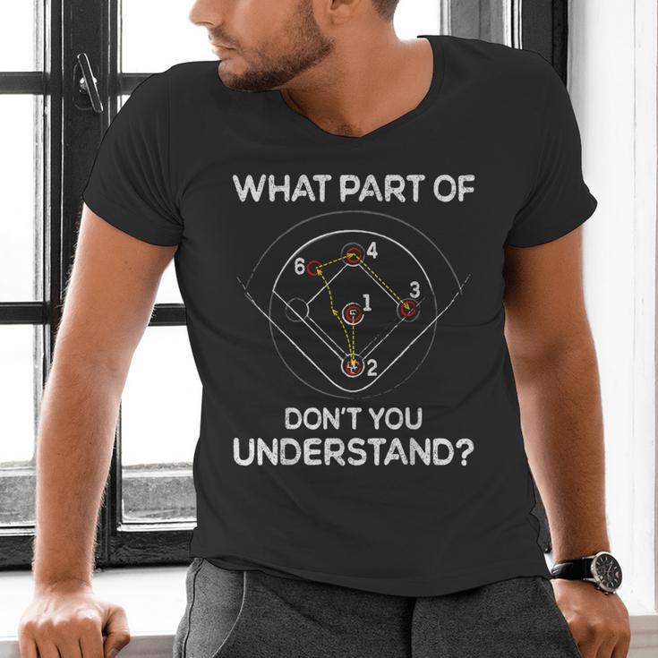 What Part Of Dont You Understand 6432 Baseball Men's V-Neck T-Shirt What Part Of Dont You Understand 6432 Baseball Men's V-Neck T-Shirt