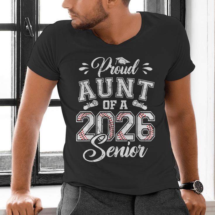 Proud Aunt Of A 2026 Senior Baseball Graduate Men's V-Neck T-Shirt Proud Aunt Of A 2026 Senior Baseball Graduate Men's V-Neck T-Shirt