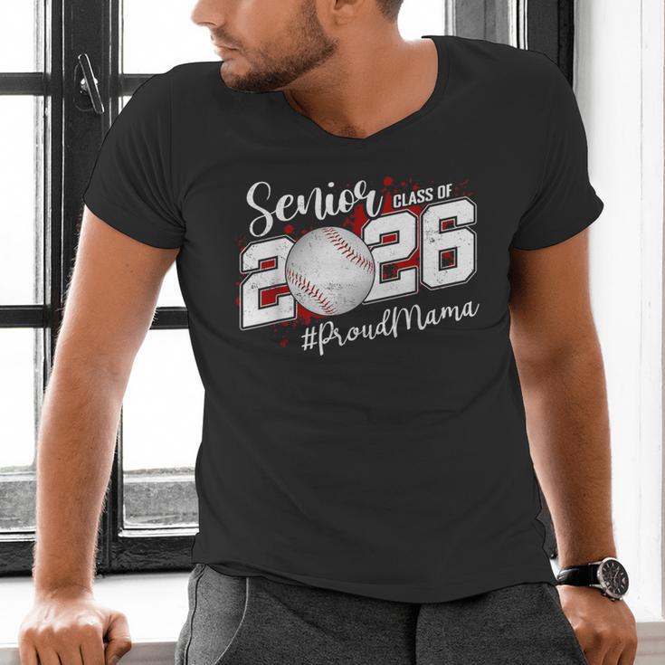 Proud Mama Of A 2026 Senior Baseball Graduation Mom Men's V-Neck T-Shirt Proud Mama Of A 2026 Senior Baseball Graduation Mom Men's V-Neck T-Shirt
