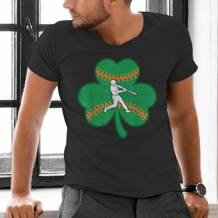 Retro Shamrock Baseball St Patricks Day Men Women Boys Girls Men's V-Neck T-Shirt