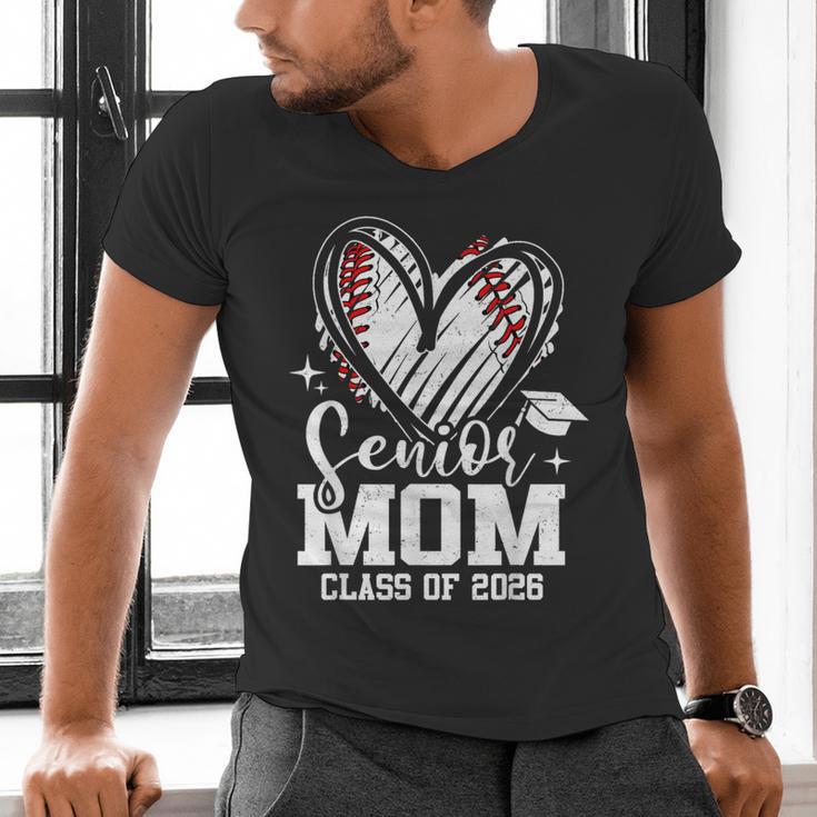 Senior Mom Class Of 2026 Baseball Graduation Heart Men's V-Neck T-Shirt Senior Mom Class Of 2026 Baseball Graduation Heart Men's V-Neck T-Shirt