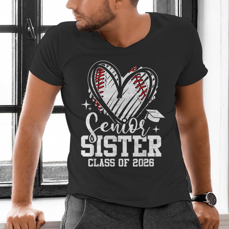 Senior Sister Class Of 2026 Baseball Graduation Heart Men's V-Neck T-Shirt Senior Sister Class Of 2026 Baseball Graduation Heart Men's V-Neck T-Shirt