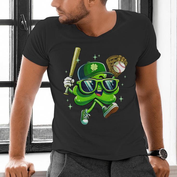 Shamrock Lucky Clover Baseball Patricks Day Family Matching Men's V-Neck T-Shirt Shamrock Lucky Clover Baseball Patricks Day Family Matching Men's V-Neck T-Shirt