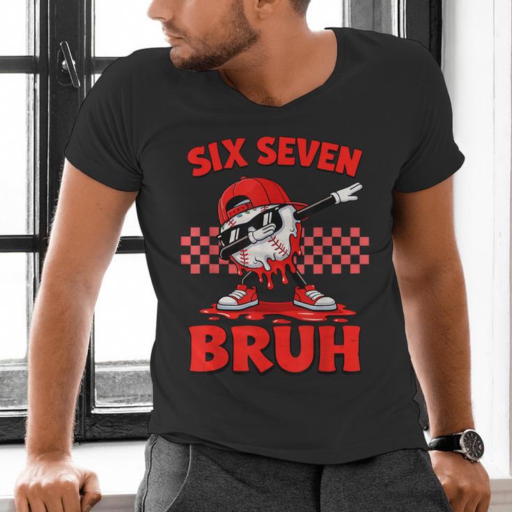 Six Seven 67 Bruh Baseball Valentine’s Day Teens Boys Kids Men's V-Neck T-Shirt Six Seven 67 Bruh Baseball Valentine’s Day Teens Boys Kids Men's V-Neck T-Shirt