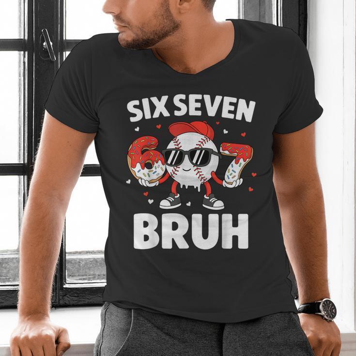 Six Seven Bruh Valentines Baseball Kids 67 Valentine Boys Men's V-Neck T-Shirt Six Seven Bruh Valentines Baseball Kids 67 Valentine Boys Men's V-Neck T-Shirt