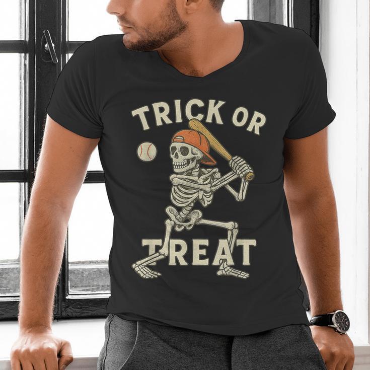 Skeleton Baseball Halloween Costume Men Boys Kids Tee Men's V-Neck T-Shirt