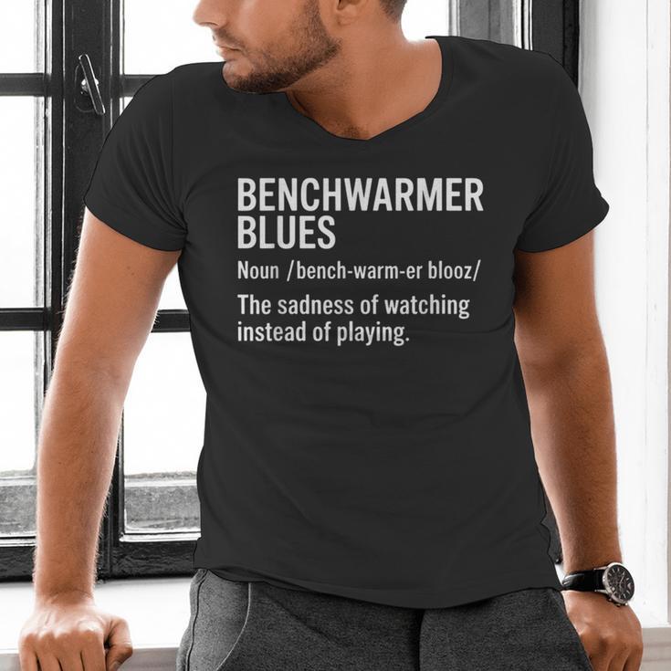 Sport Definition Baseball Soccer Benchwarmer Blues Men's V-Neck T-Shirt