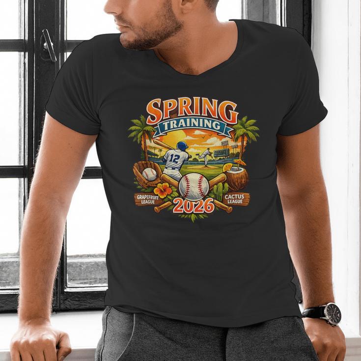 Spring Training 2026 Baseball Vintage Sunset Men's V-Neck T-Shirt