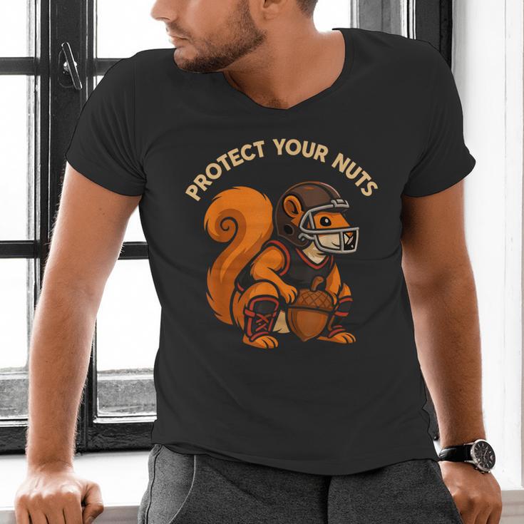 Squirell Baseball Catcher Player Joke Tee Protect Your Nuts Men's V-Neck T-Shirt Squirell Baseball Catcher Player Joke Tee Protect Your Nuts Men's V-Neck T-Shirt