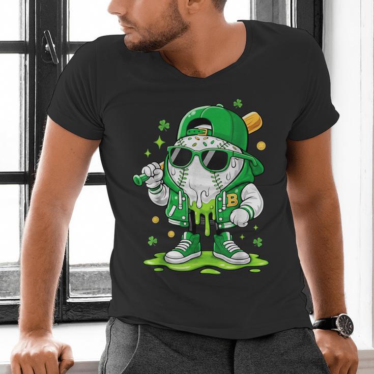 St Patrick Day Baseball Drip Ice Cream Men Boys Kids Men's V-Neck T-Shirt St Patrick Day Baseball Drip Ice Cream Men Boys Kids Men's V-Neck T-Shirt