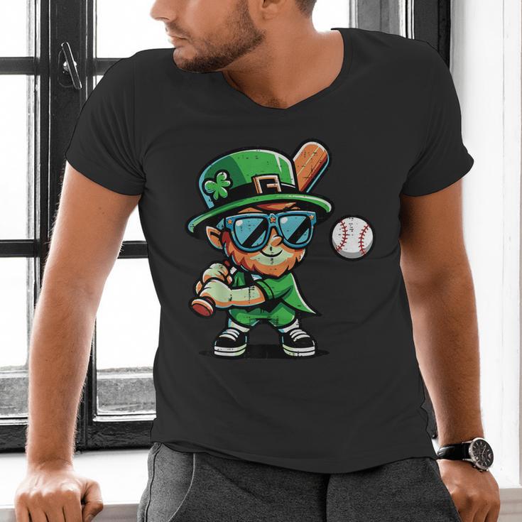 St Patricks Day Leprechaun Baseball Saint Paddys Boys Men Men's V-Neck T-Shirt St Patricks Day Leprechaun Baseball Saint Paddys Boys Men Men's V-Neck T-Shirt