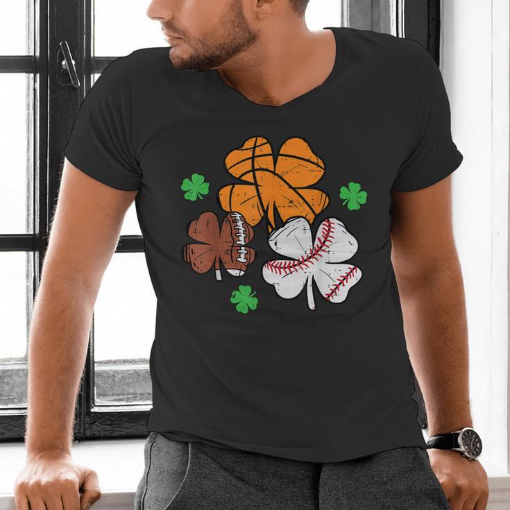 St Patricks Day Shamrock Basketball Baseball Men Boys Kids Men's V-Neck T-Shirt St Patricks Day Shamrock Basketball Baseball Men Boys Kids Men's V-Neck T-Shirt