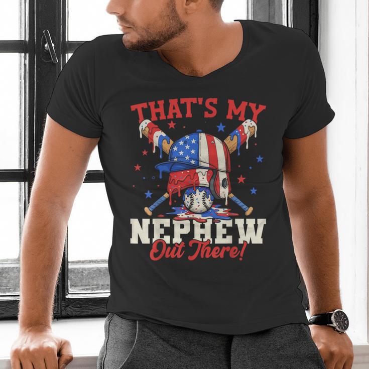 That's My Nephew Out There Baseball Cream Drip Crossed Bat Men's V-Neck T-Shirt That's My Nephew Out There Baseball Cream Drip Crossed Bat Men's V-Neck T-Shirt