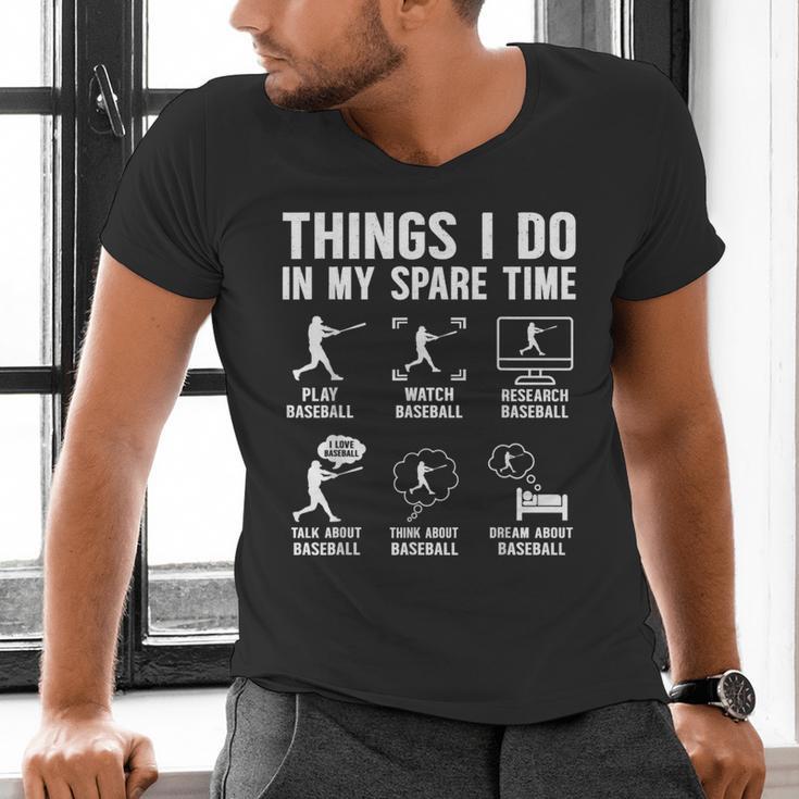 Things I Do In My Spare Time Baseball Lovers Kids Boys Men's V-Neck T-Shirt