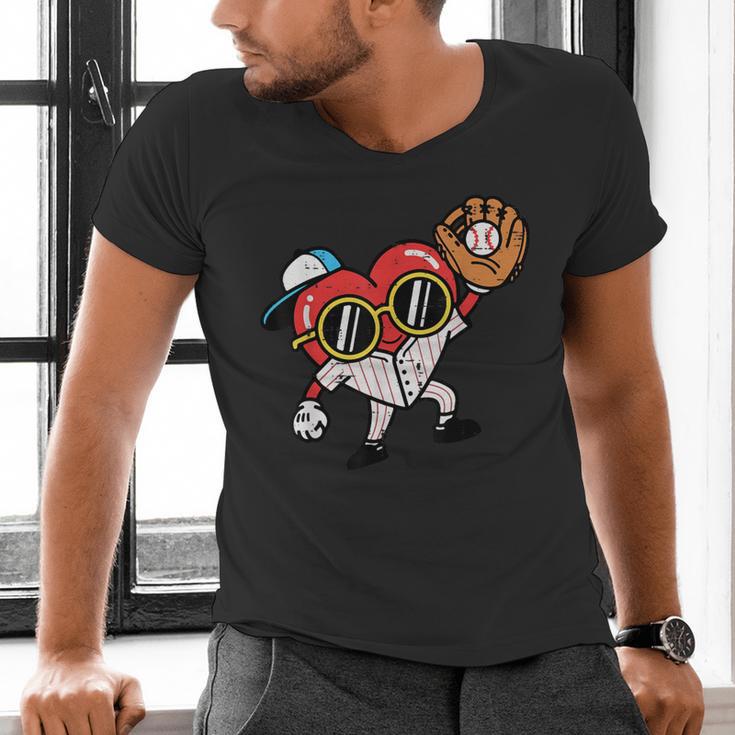 Valentines Day Baseball Heart Gloves Cute Boys Kid Youth Men Men's V-Neck T-Shirt Valentines Day Baseball Heart Gloves Cute Boys Kid Youth Men Men's V-Neck T-Shirt