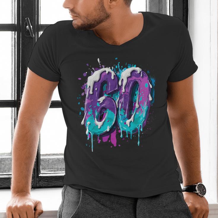Vintage Baseball 60 Number Men's V-Neck T-Shirt Vintage Baseball 60 Number Men's V-Neck T-Shirt
