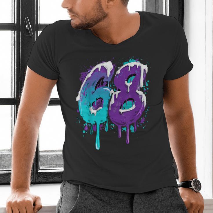 Vintage Baseball 68 Number Men's V-Neck T-Shirt Vintage Baseball 68 Number Men's V-Neck T-Shirt