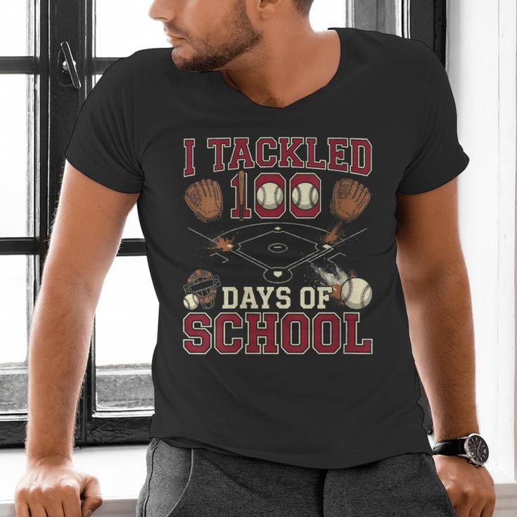 Women's 100 Days Of School Boys Kids Baseball Men's V-Neck T-Shirt