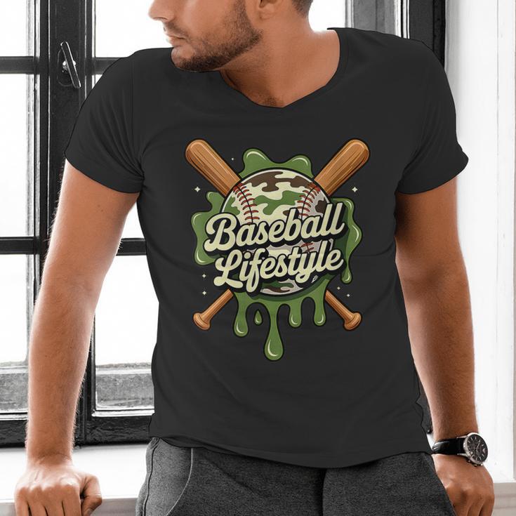 Women's Baseball Life Style 101 Apparel Youth Drip Baseball Boys Kid Men's V-Neck T-Shirt Women's Baseball Life Style 101 Apparel Youth Drip Baseball Boys Kid Men's V-Neck T-Shirt