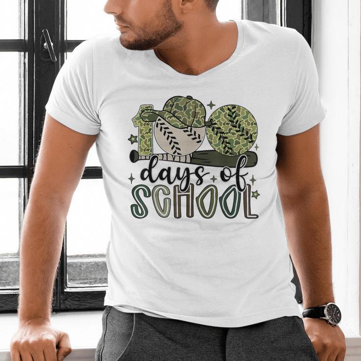 100 Days Of School Baseball Camo Cap Kids Boys 100th Day Men's V-Neck T-Shirt 100 Days Of School Baseball Camo Cap Kids Boys 100th Day Men's V-Neck T-Shirt
