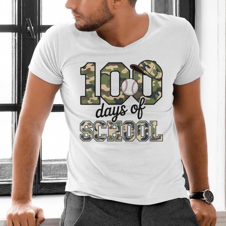 100 Days Of School Camo Baseball Camouflage For Kids Men's V-Neck T-Shirt 100 Days Of School Camo Baseball Camouflage For Kids Men's V-Neck T-Shirt