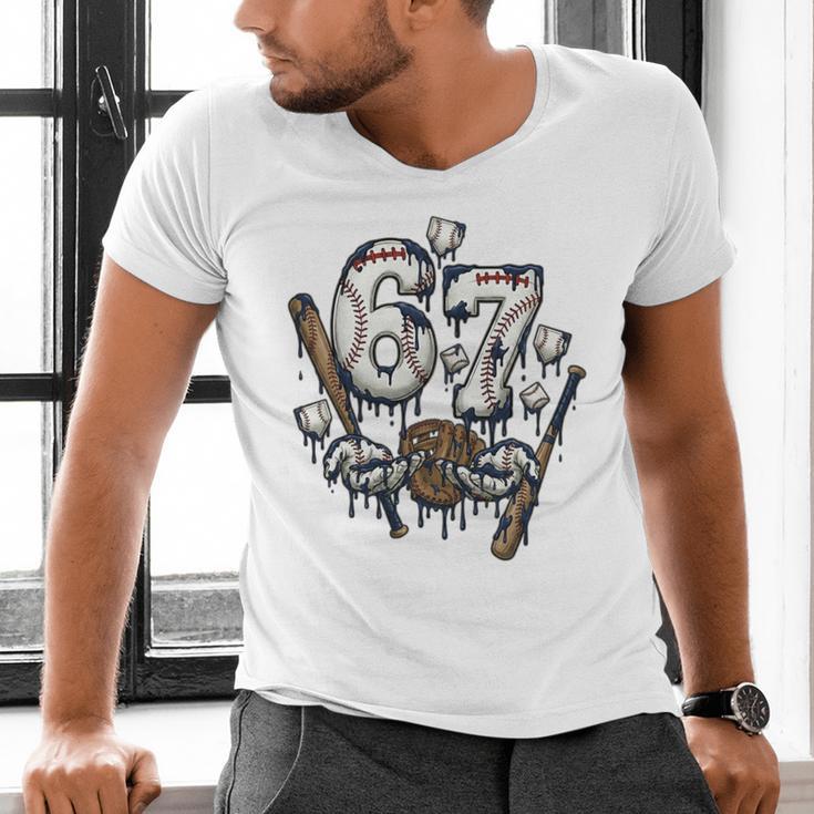 67 Baseball Six Seven Baseball 6 7 Kids Boys Girls Premium Tri-Blend Men's V-Neck T-Shirt 67 Baseball Six Seven Baseball 6 7 Kids Boys Girls Premium Tri-Blend Men's V-Neck T-Shirt