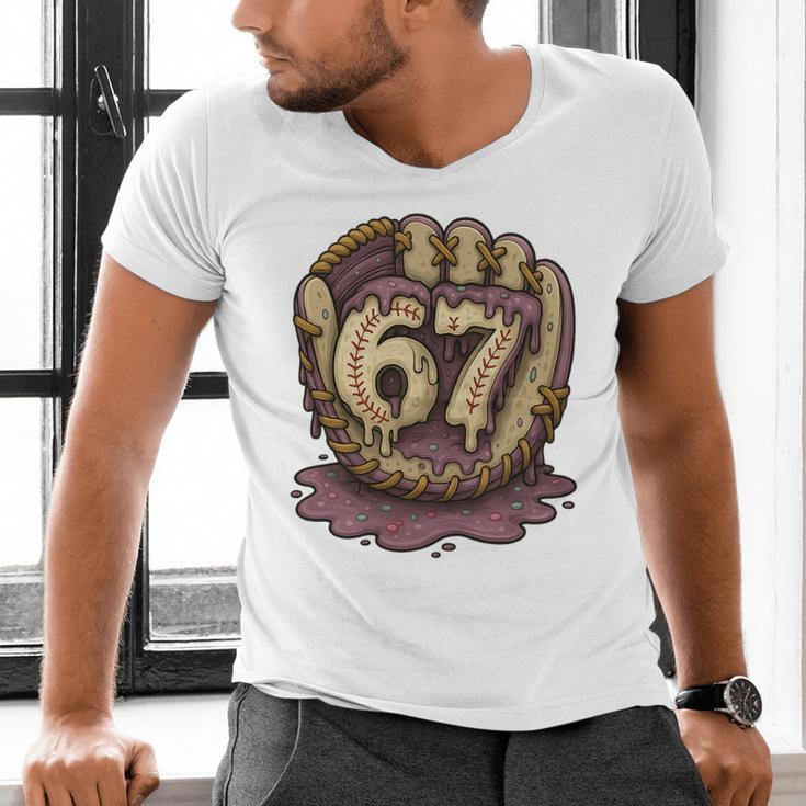 67 Ice Cream Drip Six Seven Baseball Premium Tri-Blend Men's V-Neck T-Shirt