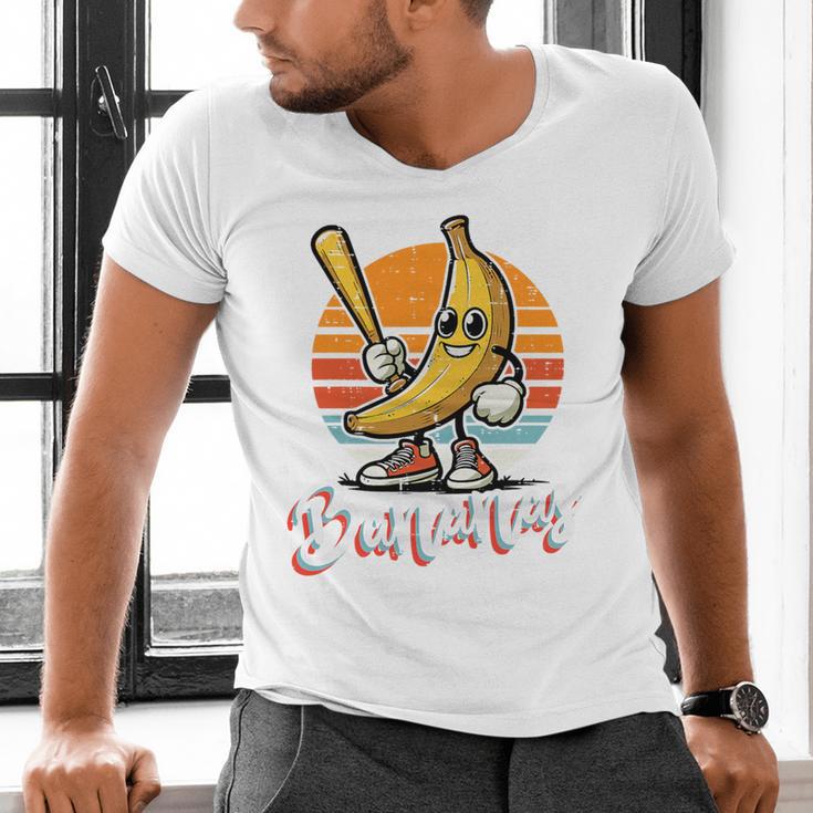 Bananas Baseball Sunset Retro Fruit Sports Boys Kids Men Premium Tri-Blend Men's V-Neck T-Shirt Bananas Baseball Sunset Retro Fruit Sports Boys Kids Men Premium Tri-Blend Men's V-Neck T-Shirt