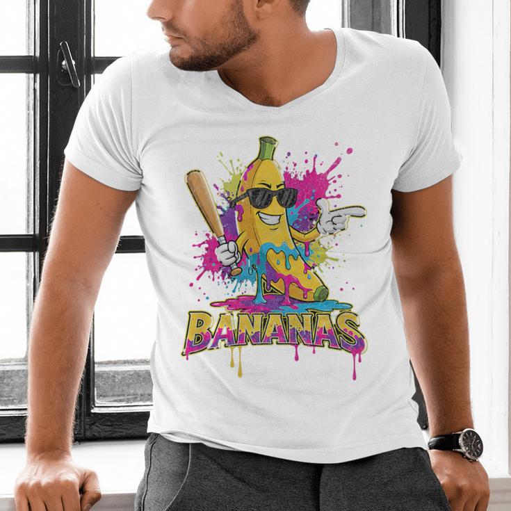 Baseball Banana Splatter Sports Kids Teens Premium Tri-Blend Men's V-Neck T-Shirt Baseball Banana Splatter Sports Kids Teens Premium Tri-Blend Men's V-Neck T-Shirt