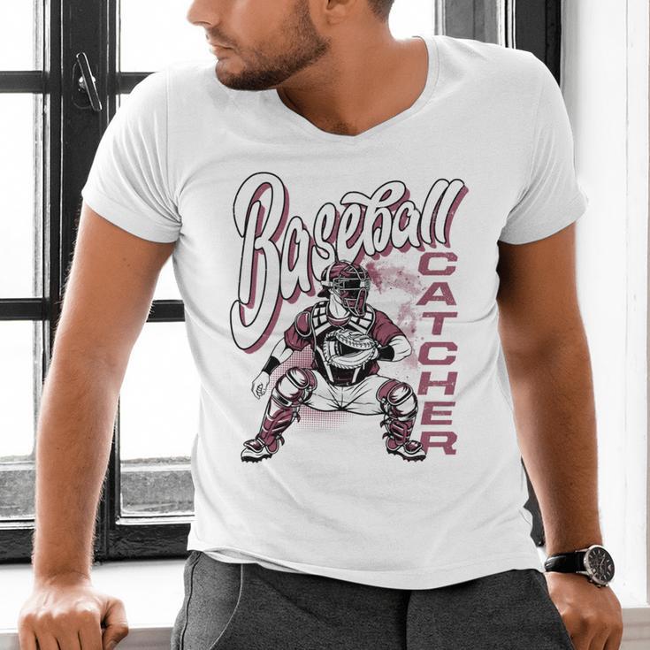 Baseball Catcher Gear Home Plate Men's V-Neck T-Shirt Baseball Catcher Gear Home Plate Men's V-Neck T-Shirt
