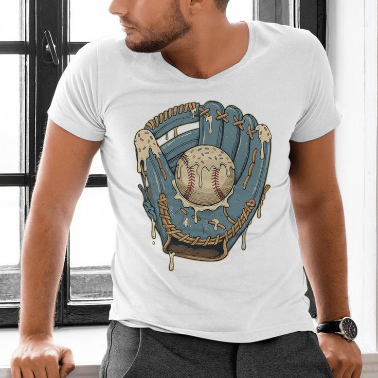 Baseball Drip Ice Cream Glove With Sprinkles And Ball Youth Premium Tri-Blend Men's V-Neck T-Shirt Baseball Drip Ice Cream Glove With Sprinkles And Ball Youth Premium Tri-Blend Men's V-Neck T-Shirt