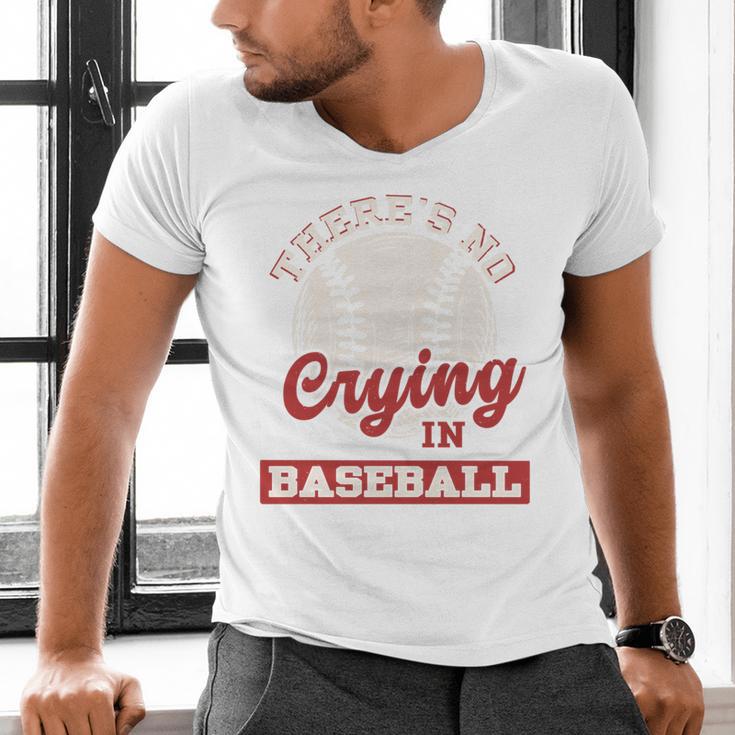 Baseball Game Day There Is No Crying In Baseball Men's V-Neck T-Shirt Baseball Game Day There Is No Crying In Baseball Men's V-Neck T-Shirt