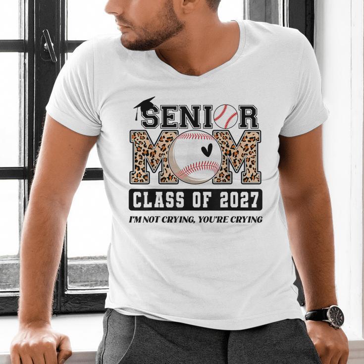 Baseball Senior Class Of 2027 Senior 2027 Graduation Women Men's V-Neck T-Shirt Baseball Senior Class Of 2027 Senior 2027 Graduation Women Men's V-Neck T-Shirt