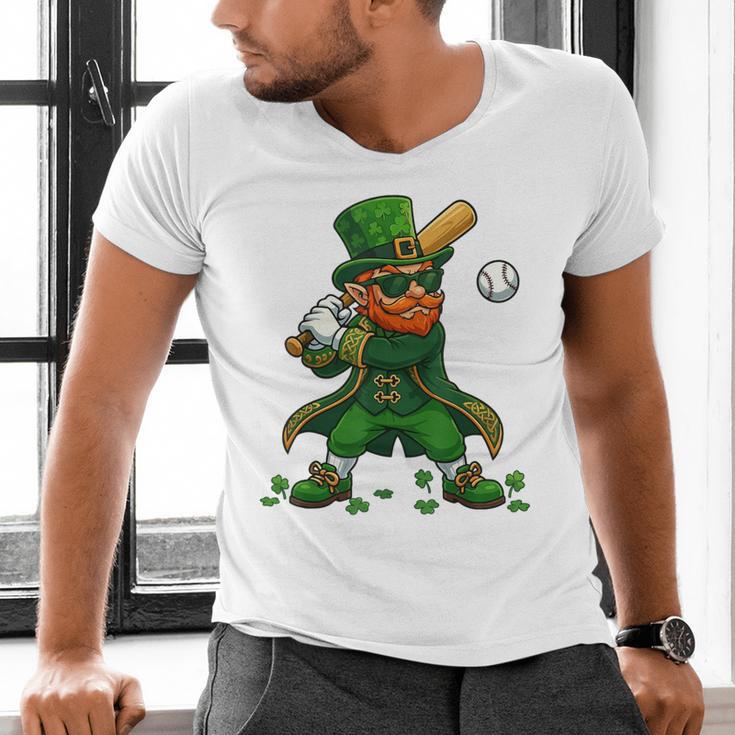 Baseball St Patricks Day Leprechaun Boys Girls Men Women Men's V-Neck T-Shirt Baseball St Patricks Day Leprechaun Boys Girls Men Women Men's V-Neck T-Shirt