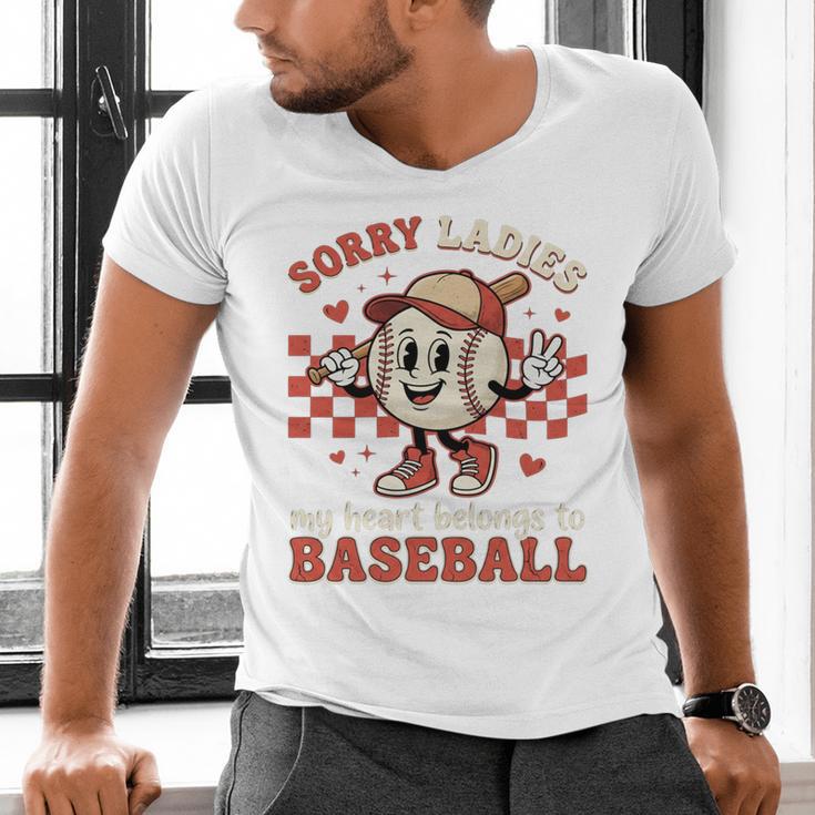 Boys & Women Men Baseball Valentine With Hearts Sporty Love Men's V-Neck T-Shirt Boys & Women Men Baseball Valentine With Hearts Sporty Love Men's V-Neck T-Shirt