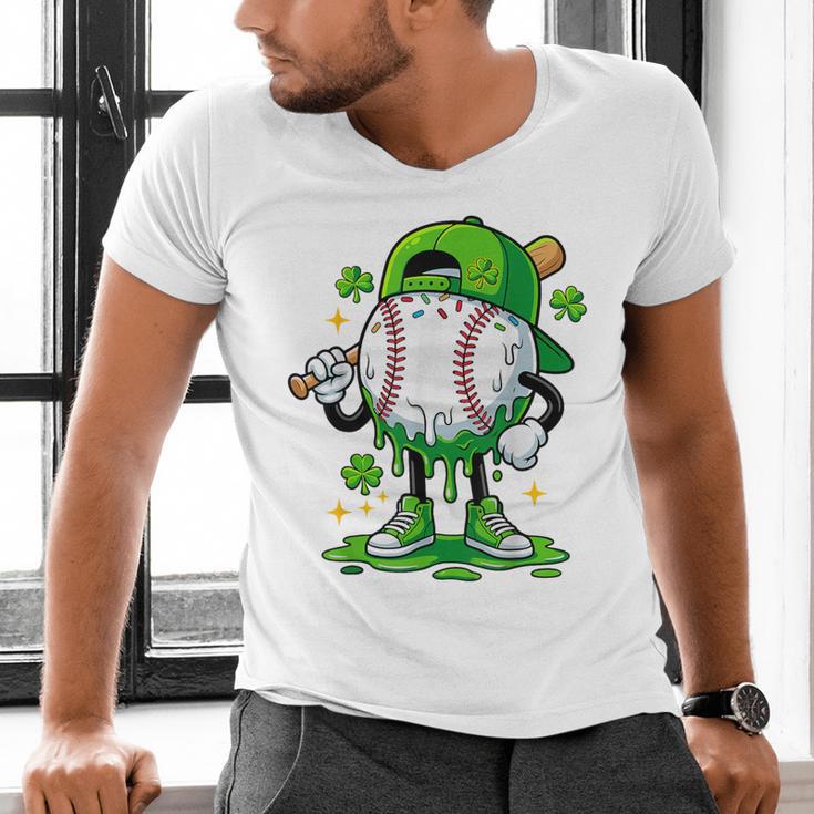 Boys St Patrick’s Day Baseball Drip Ice Cream Apparel Youth Men's V-Neck T-Shirt Boys St Patrick’s Day Baseball Drip Ice Cream Apparel Youth Men's V-Neck T-Shirt