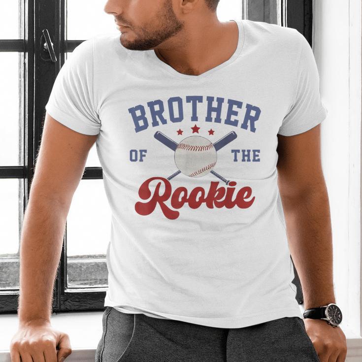 Brother Of Rookie 1st Birthday Baseball Boy Family Matching Men's V-Neck T-Shirt