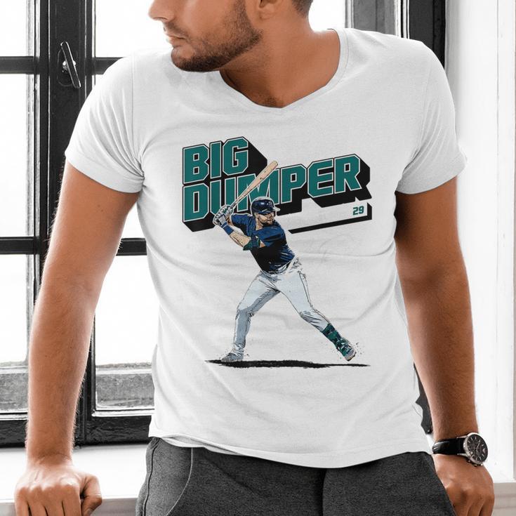 Cal Raleigh Seattle MLB Baseball Players MLBCRA205M Men's V-Neck T-Shirt