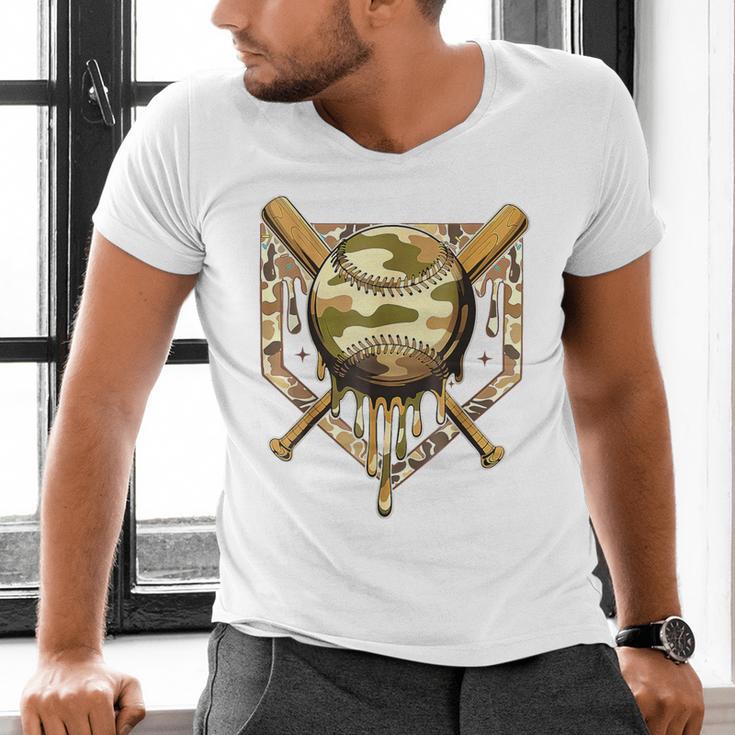 Camo Baseball Dripping Military Camouflage Sports Men Boy Men's V-Neck T-Shirt Camo Baseball Dripping Military Camouflage Sports Men Boy Men's V-Neck T-Shirt