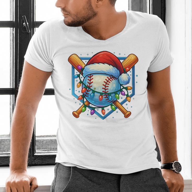 Christmas Baseball Drip For Boys Kids Ice Cream Drip Men's V-Neck T-Shirt Christmas Baseball Drip For Boys Kids Ice Cream Drip Men's V-Neck T-Shirt