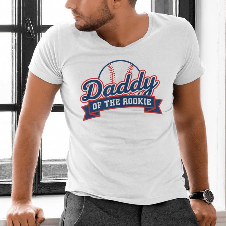 Dad Daddy Of The Rookie Baseball Men's V-Neck T-Shirt Dad Daddy Of The Rookie Baseball Men's V-Neck T-Shirt