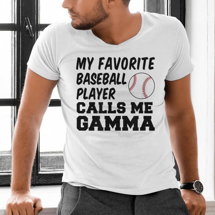 My Favorite Baseball Player Calls Me Gamma Men's V-Neck T-Shirt