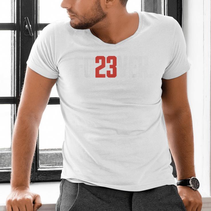 FO23VER Trendy Number 23 Baseball Team Sport For Women Men Men's V-Neck T-Shirt