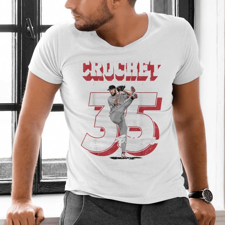Garrett Crochet Boston Baseball Players MLBGCR201M Men's V-Neck T-Shirt Garrett Crochet Boston Baseball Players MLBGCR201M Men's V-Neck T-Shirt