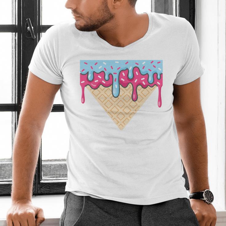 Ice Cream Baseball Cone Dripping Sprinkles Kids Boys Summer Premium Tri-Blend Men's V-Neck T-Shirt Ice Cream Baseball Cone Dripping Sprinkles Kids Boys Summer Premium Tri-Blend Men's V-Neck T-Shirt