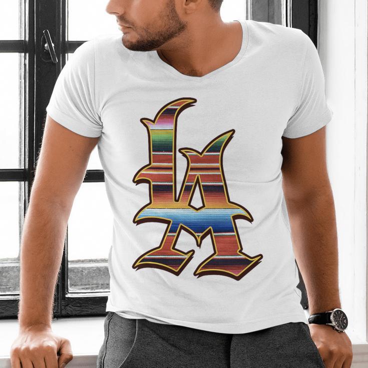 LA Sarape Los Angeles LA Sarape East LA Baseball Mexican Premium Tri-Blend Men's V-Neck T-Shirt LA Sarape Los Angeles LA Sarape East LA Baseball Mexican Premium Tri-Blend Men's V-Neck T-Shirt