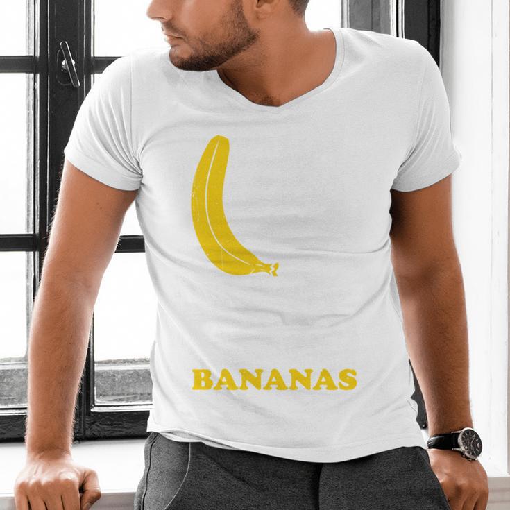 Love Bananas Banana Baseball Men's V-Neck T-Shirt Love Bananas Banana Baseball Men's V-Neck T-Shirt
